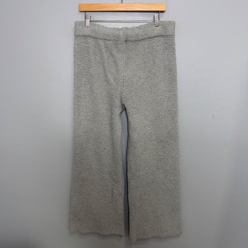 AERIE gray sherpa boucle fleece wide leg lounge pants size L - Picture 6 of 6